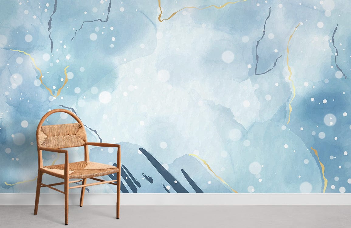 Blue Abstract Watercolour Wallpaper Mural for Room decor