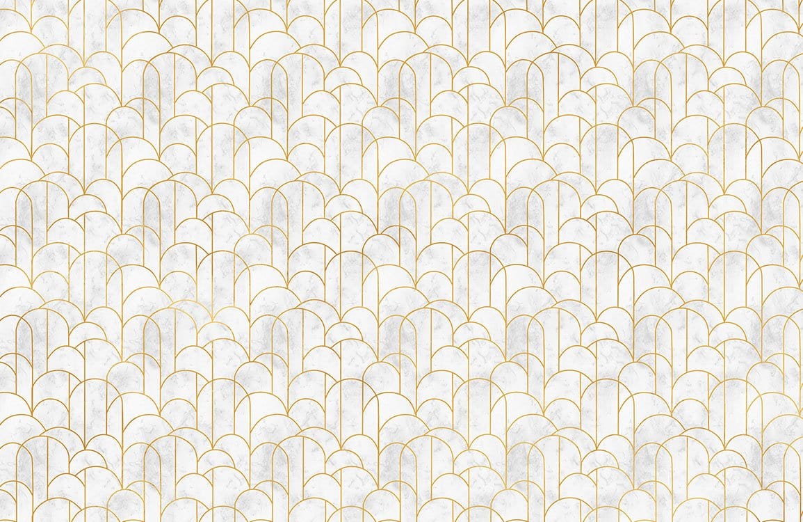 Elegant Gold Arch Geometric Mural Wallpaper