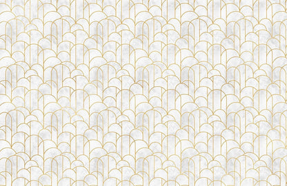 Elegant Gold Arch Geometric Mural Wallpaper