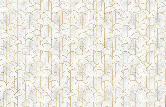 Elegant Gold Arch Geometric Mural Wallpaper