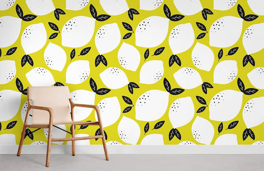 white Lemon fruit Wallpaper mural for Walls