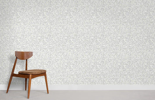 Room adorned with a White Mosaic Wallpaper Mural