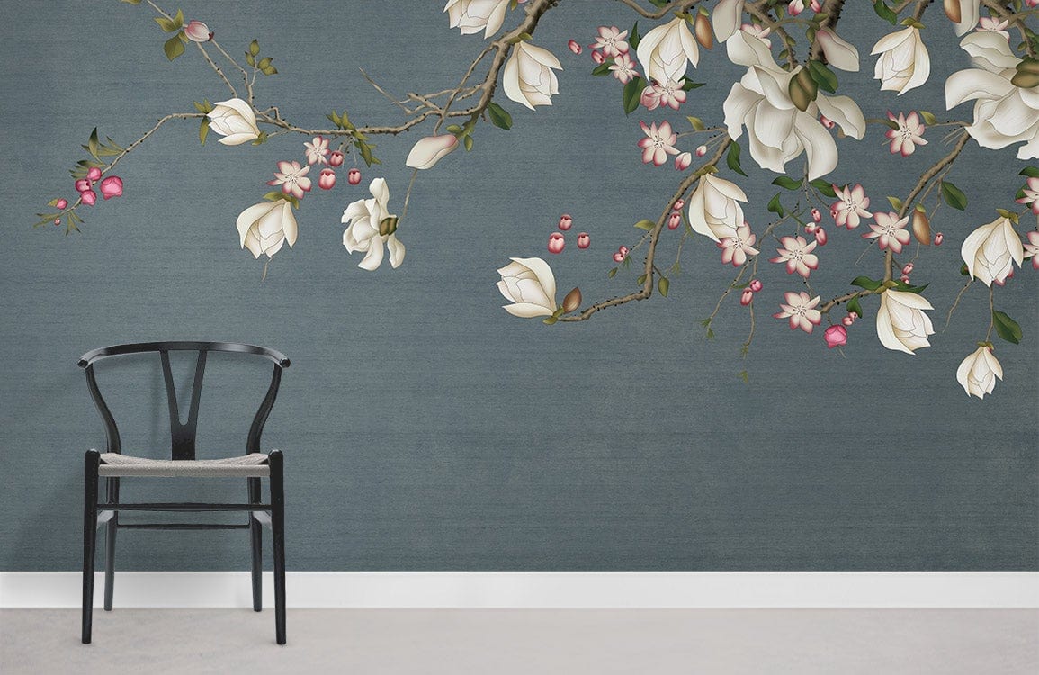 White Orchid Flower Wallpaper Room