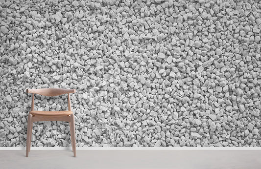 Home Decoration Featuring a White Stones Wallpaper Mural