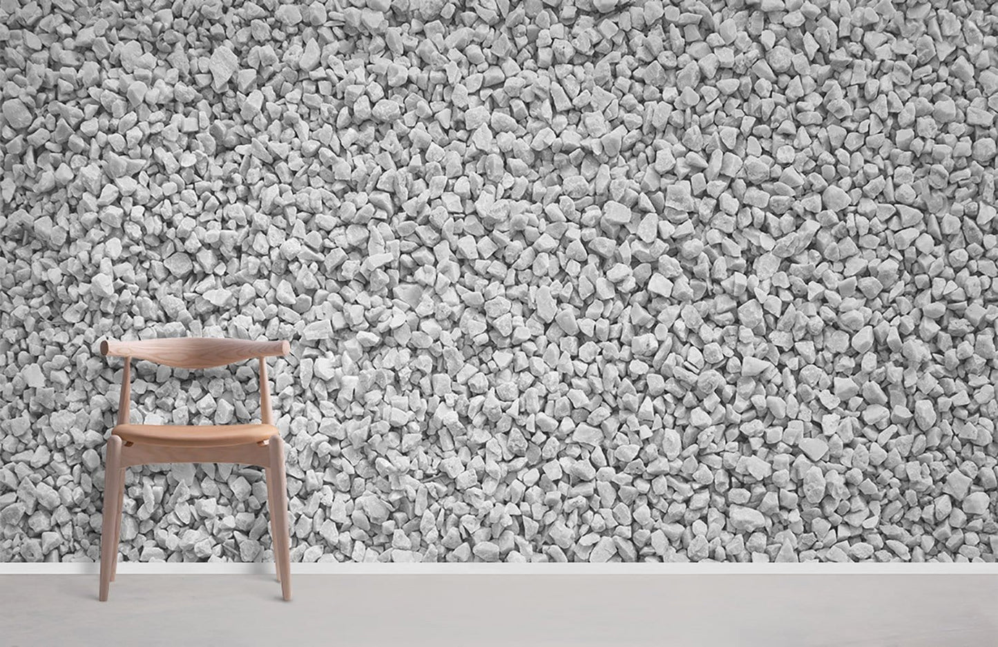 Home Decoration Featuring a White Stones Wallpaper Mural