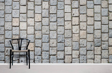 Rustic Gray Stone Mural Wallpaper
