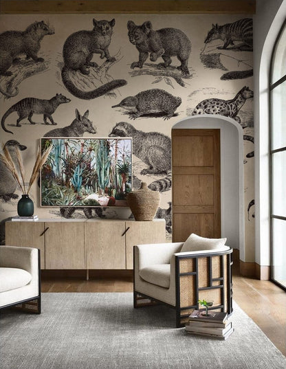 Funny Animals Wallpaper Mural Living Room