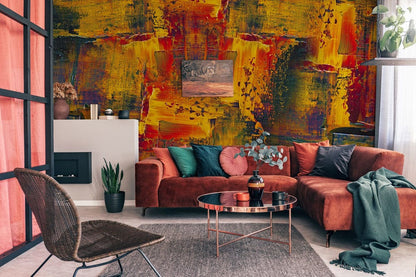 Wild-looking Color Paint Mural Wallpaper for the Living Room Decoration