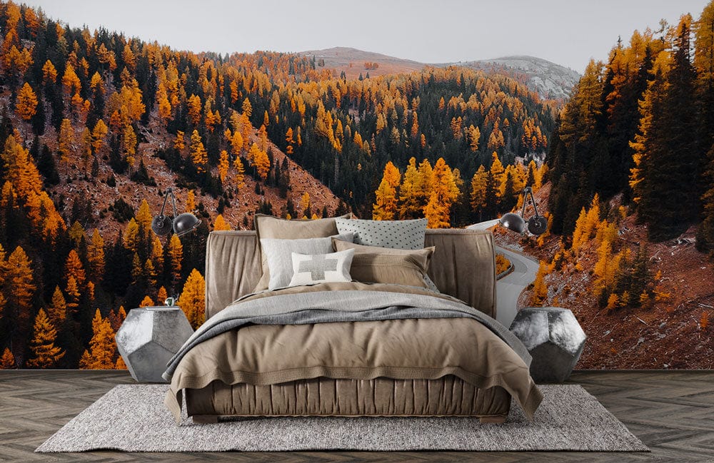 autumn forest wall mural bedroom art decor