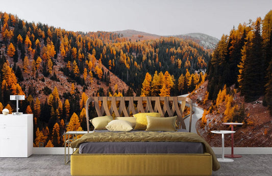 autumn forest wall mural bedroom decor