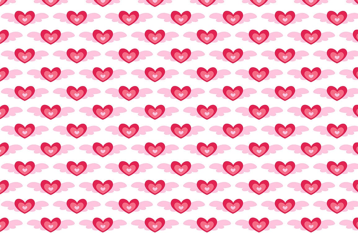 Charming Pink Heart Pattern Mural Wallpaper