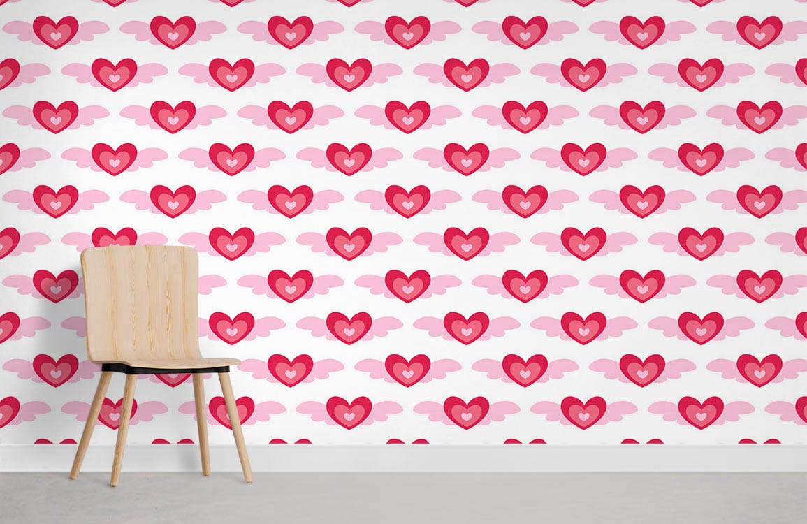Flying Love repeated Pattern Wallpaper Mural for Room decor