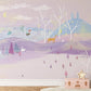 Winter Landscape Watercolor Mural Custom Design