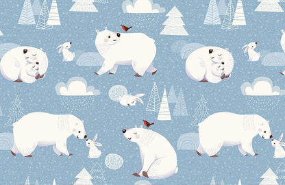 Winter Polar Bear Wall Mural Home Decor