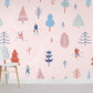 Winter Skiing Pink Theme Wallpaper Room