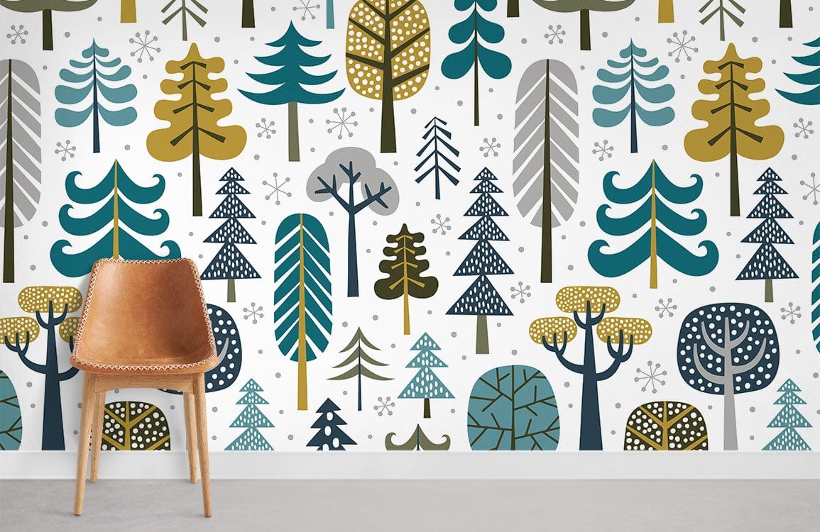 Winter Snowy Woods Wallpaper For Room