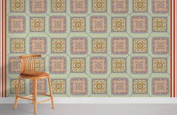 Vintage Geometric Gold Pattern Mural Wallpaper