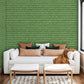 Emerald Green Brick Effect Mural Wallpaper