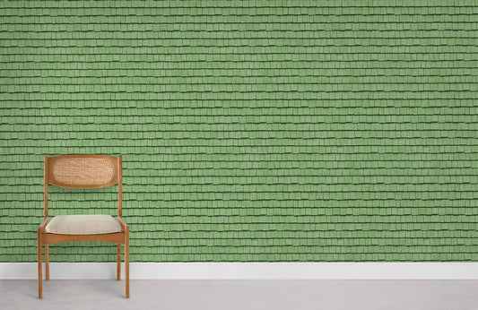 Emerald Green Brick Effect Mural Wallpaper