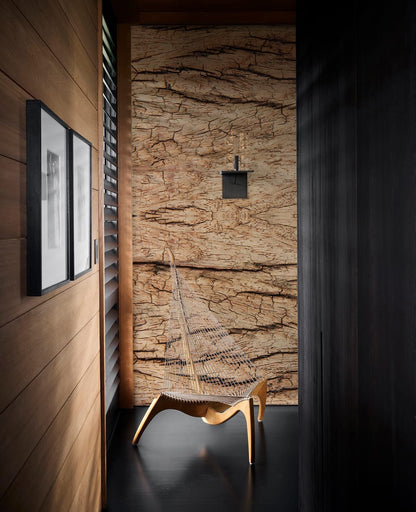 Rustic Natural Wood Grain Wallpaper in bedroom