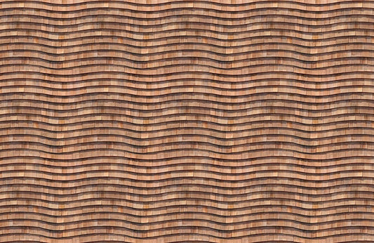 Geometric Wooden Waves Mural Wallpaper