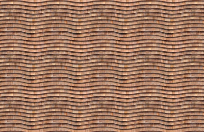 Geometric Wooden Waves Mural Wallpaper