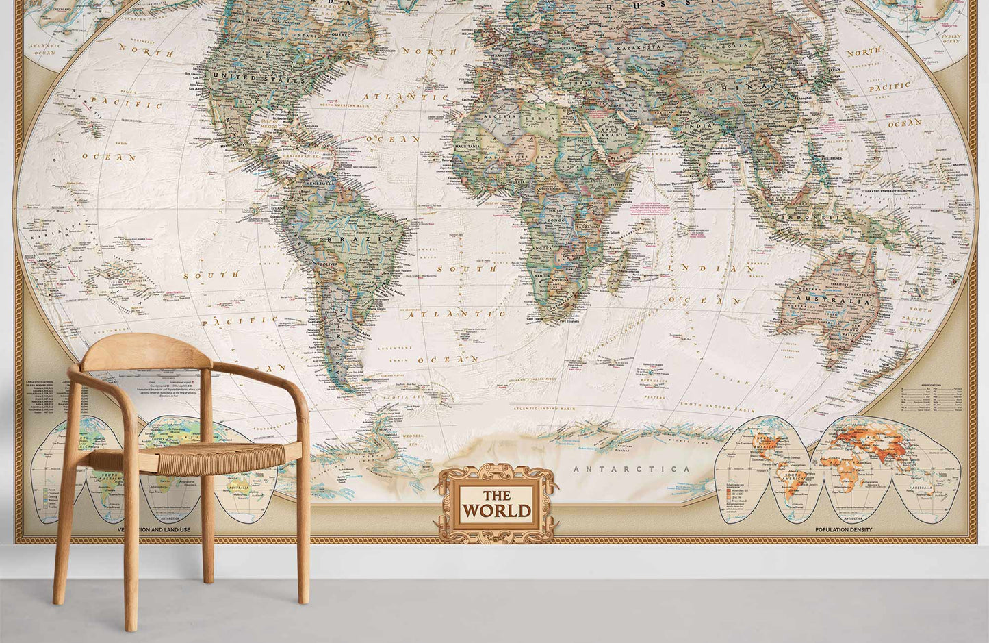 Vintage World Map Executive Mural Wallpaper