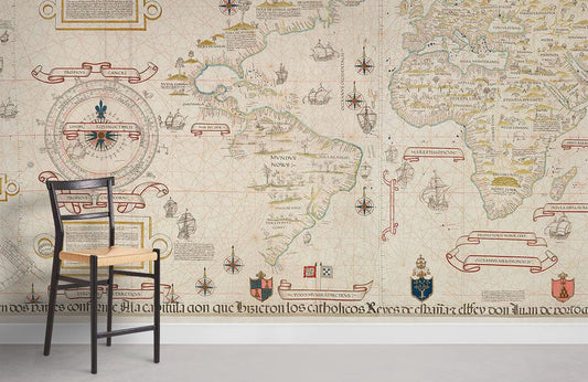 Map Guidance Wall Mural For Room