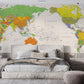 Colorful World Map Educational Wallpaper