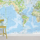 Designer World Map Mural Wallpaper in office