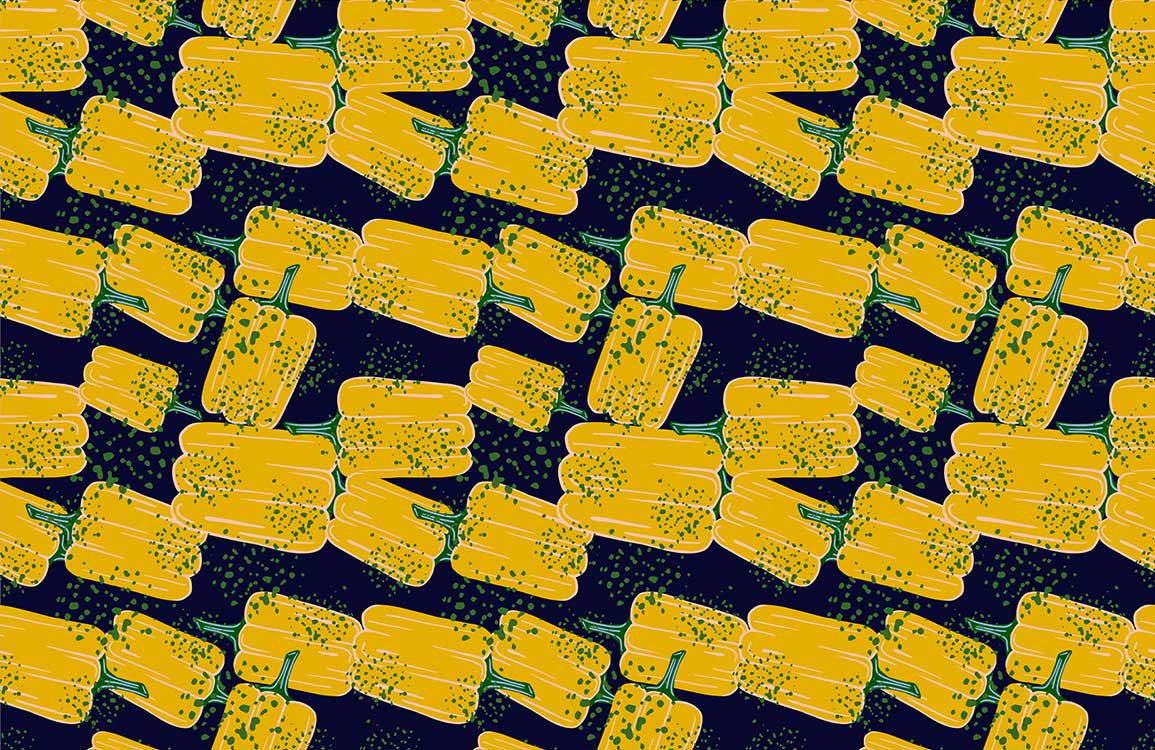 Carta da parati con motivo astratto di ghiacciolo giallo