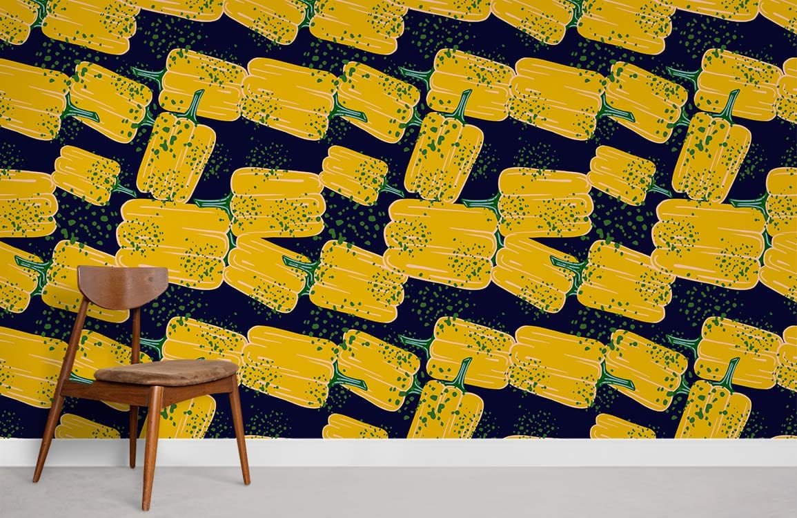 Yellow Bell Pepper Mural Wallpaper Room Decoration Idea