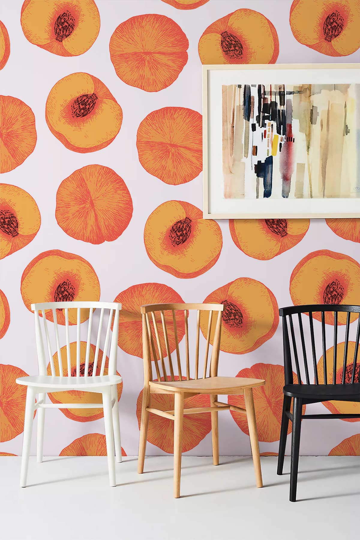 orange juicy peach wallpaper mural for hallway