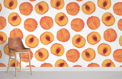 orange juicy peach wallpaper mural for room decor