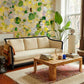 Living Room Wallpaper Mural Featuring Yellow Flowers and Vines