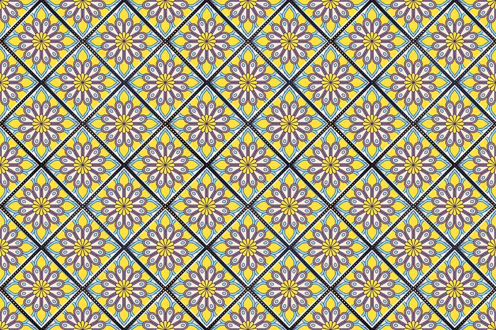 Geometrisches Florales Diamantmuster Tapete