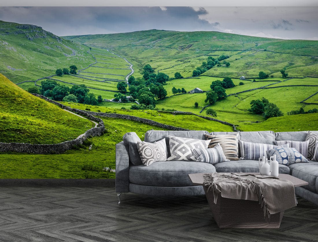 Wallpaper Mural with Scenery of the Yorkshire Dales, Perfect for Decorating the Living Room